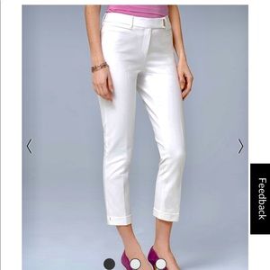 SLIM CROP PANTS In White